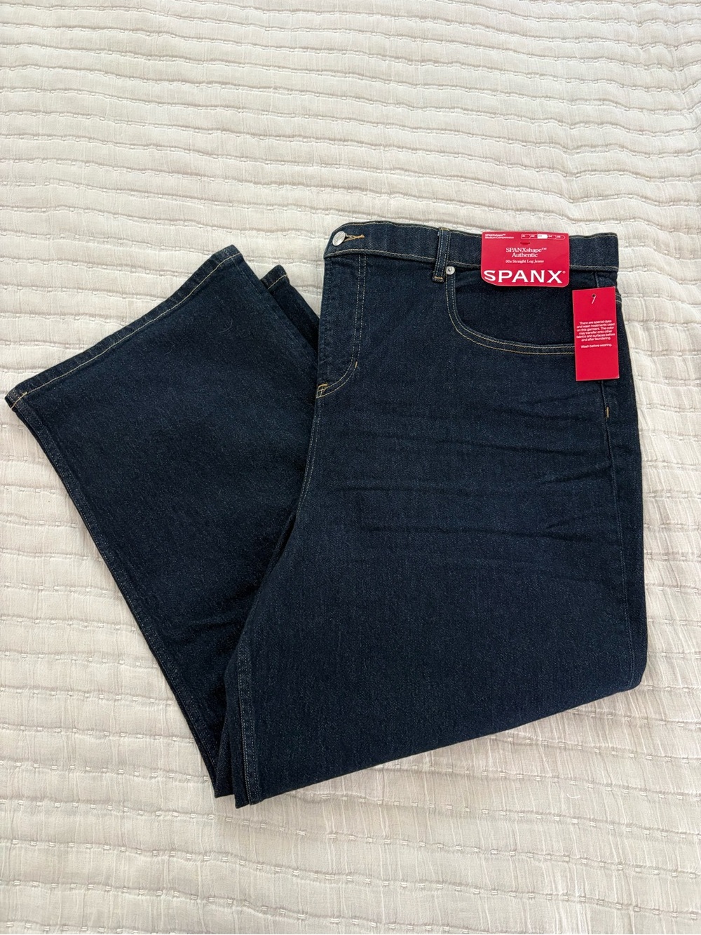 SPANXshape Authentic 90s Straight Leg Jeans Dark Wash Size 3X (26) Petite